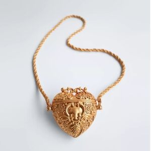 Ultra rare zara limited edition gold heart baroque purse